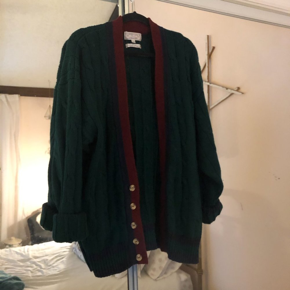 Cozy Vintage Grandpa Cable Knit Sweater